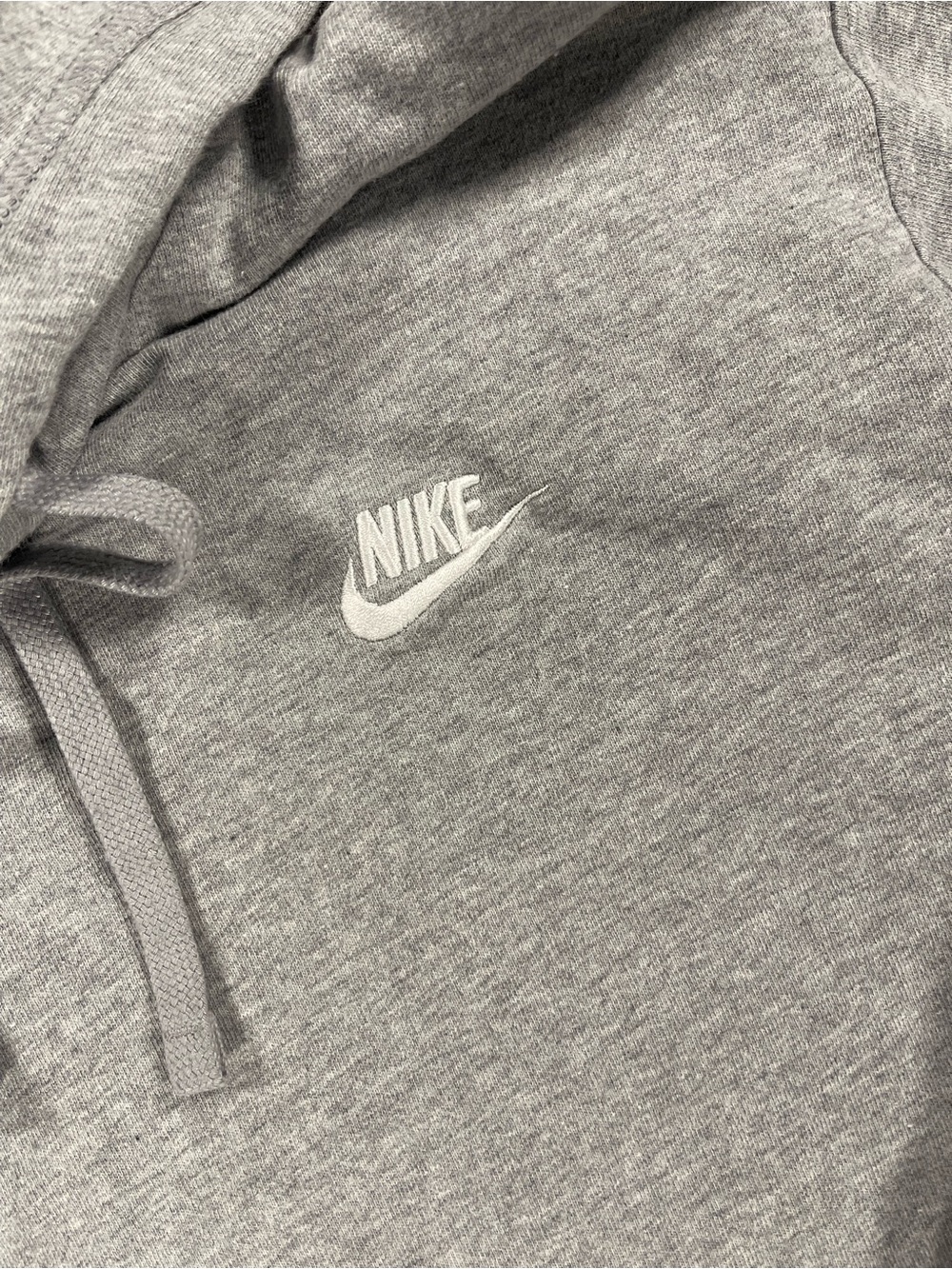 Nike Light Gray Pullover Hoodie with Small Chest Logo - Picture 6 of 6